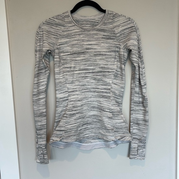 lululemon athletica Tops - Lululemon Runderful Long Sleeve Space Dye Camo White Silver Spoon 4